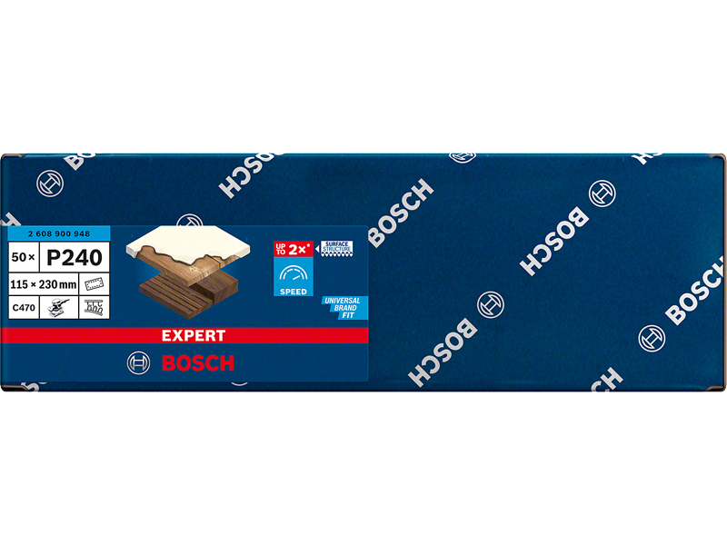 EXPERT C470 brusni papir s 14 luknjami za ekscentrične brusilnike, Dimenzije: 115x280mm, Zrnatost: 240, 2608900948